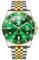 OLEVS Watches for Men Klassisches Grün Luxus Diamant Uhren Herren Zweifarbig Edelstahl Stylish Analoger Quarzuhr Herren Großes Gesicht Leicht Zu Lesen Wasserdicht Vergrößern Datum Uhren