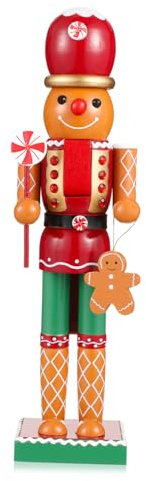 BCOATH 1stück Holz Weihnachten Lebkuchenmann Nussknacker Figur Festliche Weihnachtsdeko Für Zuhause Für Partys Und Anlässe Hochwertige Handwerkskunst Langlebig Und Farbenfroh