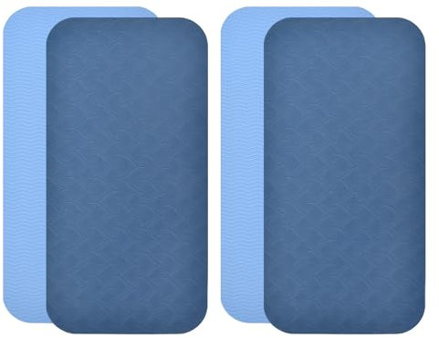 2 Stücke Kniekissen Yoga, Fitness Yoga Knieschützer Rutschfest Yogamatten TPE Knieschoner Matte Verschleißfesteschützt die Knie, Hände, Handgelenke und Ellbogen, 34*17*1 cm (Hellblau & Dunkelblaue)