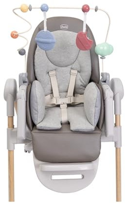 Chicco Polly Barra Gioco per Seggiolone Armonia, accessorio per seggiolone, allena la coordinazione del bambino, 0 m+ ciondoli morbidi staccabili, massaggiagengive,
