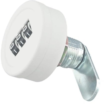 Serratura a combinazione per cassetti, serratura a camma con combinazione di codice, serratura per cassetti a combinazione, in plastica+lega di zinco+acciaio, per cassetti e roulotte (20 mm bianco)