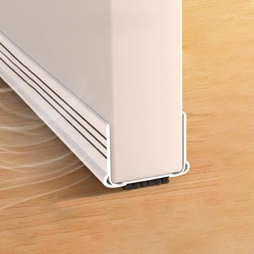 Cotensta 93cm Blanc Calfeutrer Bas de Porte, Boudin Autocollant, Isolation Phonique pour Portes de 3,5 à 5,5 cm d'épaisseur et Espace Inférieur de 0,3 à 2 cm (White)
