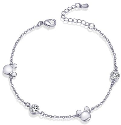 IMINI Zierliches Maus-Kristall-Armband für Damen und Mädchen, Zirkonia, schöne Mäuse, Tier, verstellbare Kette, Hand-, Handgelenk-Armbänder, niedlicher Schmuck, Geschenke, Weihnachten, Geburtstag, M,