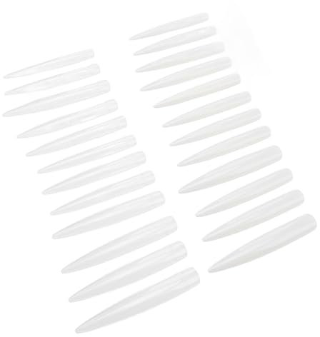 240 Pcs Extra Long Stiletto Nail Tips Clear White, Made of ABS, Lightweight and Breathable, Easy to Apply and Paint, Great for Acrylic, Dip Powder, and Gel Polish, Full Cover