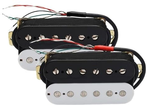 Alnico 5 Hals-/Mittel-/Steg-Tonabnehmer Humbucker-Tonabnehmer Für E-Gitarre Dual-Coil-Split-Humbucker-Tonabnehmer 4-poliges Kabel N7,5K-B15K-Ausgang(A)