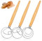 3 Stück Dänischer Schneebesen - 13 Zoll Dänischer Teigbesen mit Holzgriff, Dänische Teig Schneebesen, Teigrührer, Teigkneter, Teigmischer, Brotbackzubehör für Backen, Brot, Sauerteig, Gebäck, Satz A