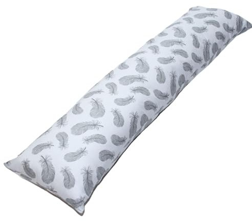 Emi&Sam Nackenkissen 40x145cm Ganzkörperkissen Stillkissen Seitenschläfer Kissen Seitenschläferkissen (23L. Feder - Bezug)