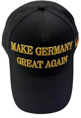 Make Germany Great Again, Schwarze Baseball Kappe mit Goldener Schrift, MAGA, Deutschland