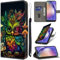YiChZhe Lederhülle für iPhone 16E 5G Hülle,PU Leder Klappbar Handyhülle Tasche Flip Case[Ständer][Kartenfächern] Klapphülle Schutzhülle für iPhone 16E-Bunte Eule