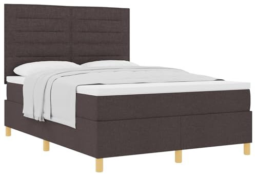 vidaXL Modernes dunkelbraunes Bettgestell 140x190cm Stilvolles Fleckenresistente Matratze perfekt für Schlafzimmermöbel für bis zu 2 Erwachsene Naturholzmatratze Kompaktes Kingsize-Bett für Erwachsene