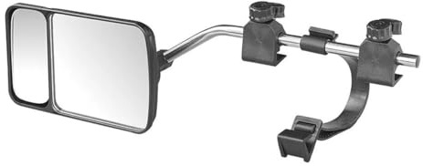 Moritz Wohnwagenspiegel Universal 43,5 cm – Zusatzspiegel toter Winkel | Aufsteckspiegel für Caravan, Anhänger und Wohnmobil, Flachglas, Klemmen mit Rändelschrauben, Gummiband, Camping, schwarz