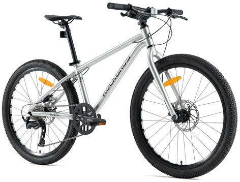 ROCKBROS Darwin Ⅳ 24 Kids Mountain Bike, Lightweight Aluminium Youth Bicycle with Shimano 9 speeds Hydraulic Disc-brake, MTB for Boys Girls 9-14 Years Old Rigid Fork