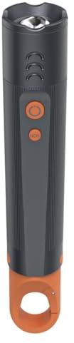 Hama LED Taschenlampe (Taschenlampe batteriebetrieben, 4 Licht Modi für blinkend, hell, mittel, gedimmt, SOS Taste, verstellbarer Lichtkegel, Aluminium, stoßfest, robust, abnehmbarer Haken)