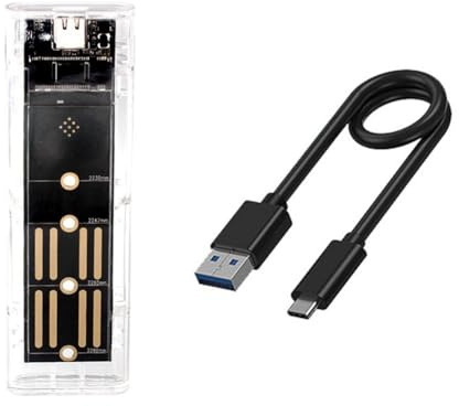 Fangxuee RGB M2 NVMe SSD Case RGB M.2 NVMe SSD Enclosure 10Gbps M.2 to TYPE-C Hard Drive Enclosure for M Key M&B Key SSD