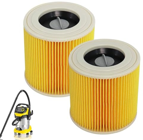 2 Pack Cartridge Filter, Replacement Cartridge Filter Compatible with Kar cher WD2 WD3 MV2 Vacuum