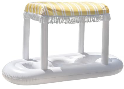 Flamingueo Flotador Bebidas Piscina - Colchoneta Piscina - 4 Posavasos - Tres Compartimentos - con Toldo