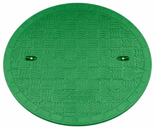 BABYLONPLAST Copertura per pozzetti in plastica, rotonda, diametro DN600, coperchio per cisterna, A15, carico fino a 1,5 t, copertura ondulata, coperchio per tubo corrugato, 600 mm