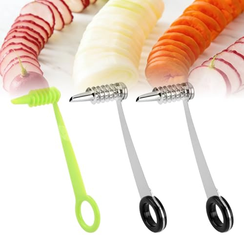 3pcs Piranha Spiral Cutter,Egg Spiral Slicer for Boiled Eggs Kitchen Tool