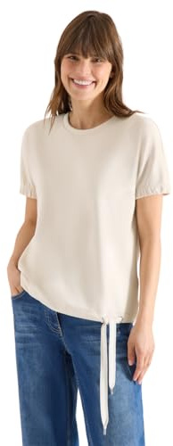 Damen T-Shirt mit Rundhals und Raffung