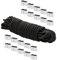 Dreamprint Expanderseil 10 m Schwarz 10 mm Gummiseil Gummischnur Spannseil Planenseil Gummileine elastisches Seil mit 20x Würgeklemmen