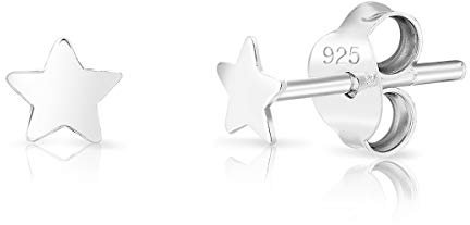 DTPsilver® KLEINE Ohrringe 925 Sterling Silber - Winzige Stern Ohrstecker - Durchmesser: 4 mm