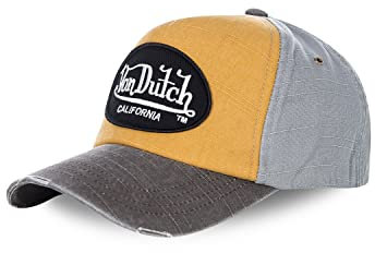 Von Dutch Casquette Homme Baseball Unisex Cap grau/gelb 100% Baumwolle Streetwear