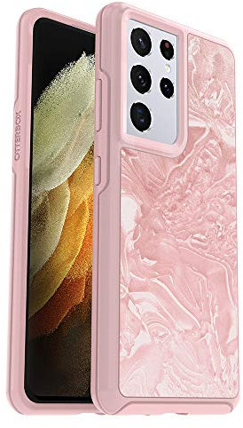 OtterBox Symmetry Clear Series Schutzhülle für Galaxy S21 Ultra 5G (nur – Nicht für Plus- oder Übergrößen geeignet), Schale Shocked (Pink Interference/Schillerndes Pink/Shell-Shocked Graphic)
