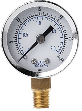 GUMEI 1/8 NPT Manomètre Compresseur d'air Pression hydraulique 0-30 PSI Montage inférieur