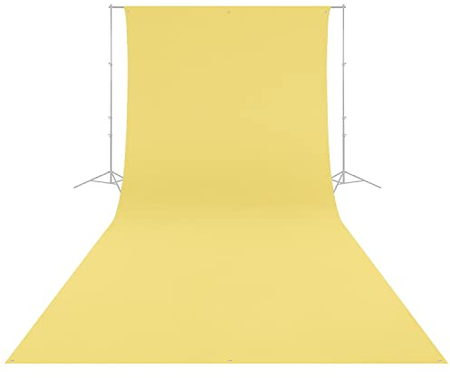 Westcott Knitterfreier Hintergrund für Fotoshootings, Gruppenporträts und Fotoautomaten, 2,75 x 6,1 m, tragbar und reisefreundlich, Kanariengelb