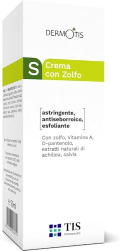 TIS Schwefelsalbe 7% Fettige und Akneartige Gesicht und Körper, Akne, Pickel und Mitesser, Dermatitis, Seborrhoische Hautpflege, Schuppige, Entzündete, reduziert Hautunreinheiten, reinigt die Poren