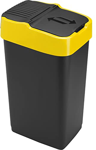 Sterling Ventures Plastic Swing Recycle Kitchen Rubbish Refuse Bin Waste Dustbin Home Office (Blue Yellow Green Each 35L)