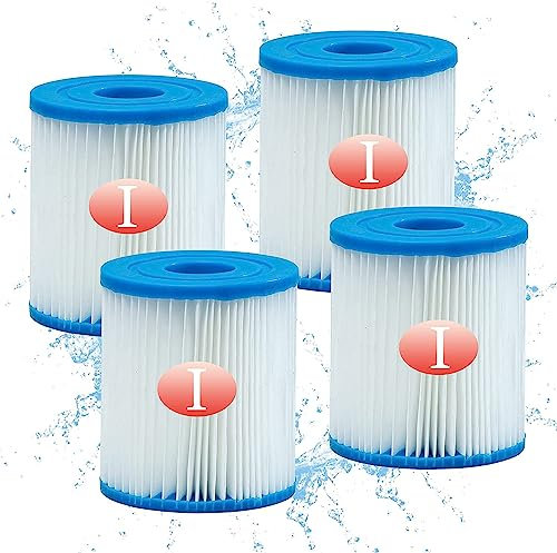 MRSTOT Cartuccia filtro tipo I per piscine, filtri di ricambio per 58093, per onde estive, per pompe filtranti 300/330 Gal/H (confezione da 4)