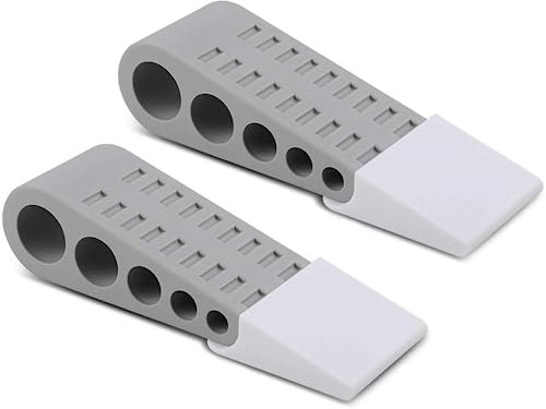 2 Pack Door Stops Door Stoppers for Floor Rubber Door Wedge Stopper with Holder Non Slip Door Stoppers for Children's Room Bedroom Kitchen Office Doors