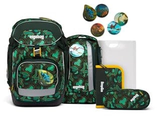 ergobag Pack Set ergonomischer Schulrucksack, Schulranzen, Vorgänger-Kollektion, flexibel 6-teilig 1.Klasse Grundschule