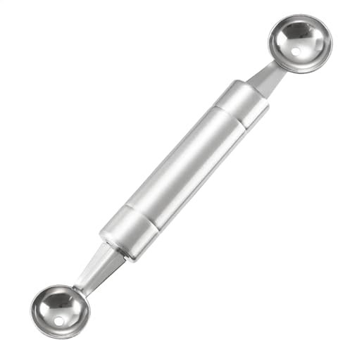 Cortador de bolas de frutas de doble cara | Cortador de bolas de sandía de acero inoxidable | Doble cara, mango ergonómico, utensilios de cocina, grado alimenticio para frutas, albóndigas, helados