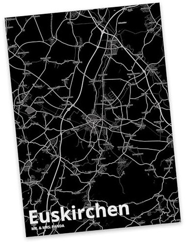 Mr. & Mrs. Panda Postkarte Euskirchen - Geschenk, Stadt Dorf Karte Landkarte Map Stadtplan, Städte, Ansichtskarten, Dorf, Stadt, Einladungskarten