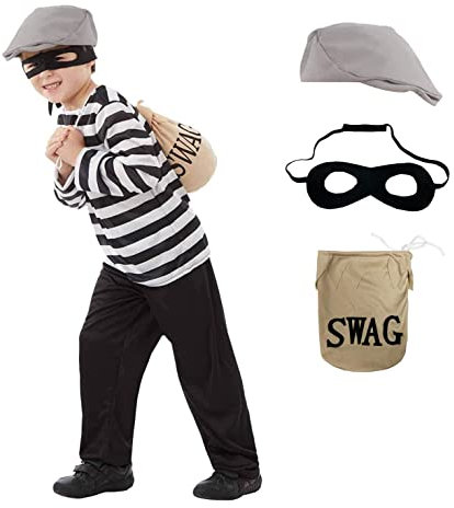 Fun Shack Räuber Kostüm für Kinder, Bandit Dieb Outfit, Perfekt für Karneval und Halloween, L