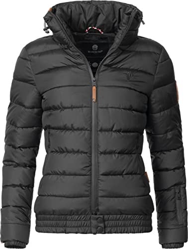 MARIKOO Damen Winter Steppjacke Poison Schwarz Gr. M