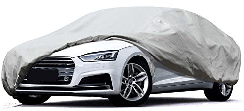 Leader Accessories Full Car Cover Premium 5 Layers Waterproof Breathable Vehicle Cover Universal Fit (Sedan-200x61x50,Grey,Outdoor)