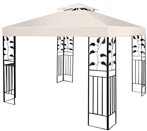 COSTWAY Tetto di Ricambio per Gazebo da Giardino Copertura di Ricambio Gazebo 3 x 3 m (Beige)