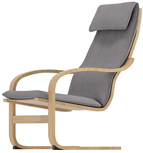 La Housse de Chaise de Rechange Cotton Poang est fabriquée sur Mesure pour la Housse de Fauteuil Poang. (Gris Coton Clair)