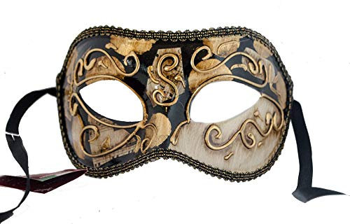 Lannakind Handgefertigte Venezianische Maske Augenmaske Colombina Ballmaske Damen und Herren (C12)
