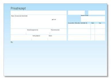 Blaue Privat-Rezepte für Ärzte und Heilpraktiker | DIN A6 Format | 500 Blatt, ungeblockt