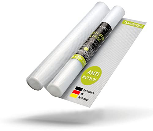 LILENO HOME Schubladenmatte 50x150 cm 2er Set (transparent) - Antirutschmatte Schubladen als Schubladeneinlage für Kühlschrank - Schublade Einlagen zuschneidbar als Antirutschmatten Küche