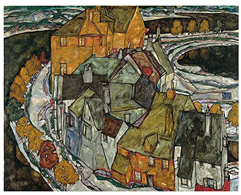 Legendarte - Kunstdruck auf Leinwand - Der Häuserbogen (Inselstadt) Egon Schiele - Wanddeko, Canvas cm. 50x60