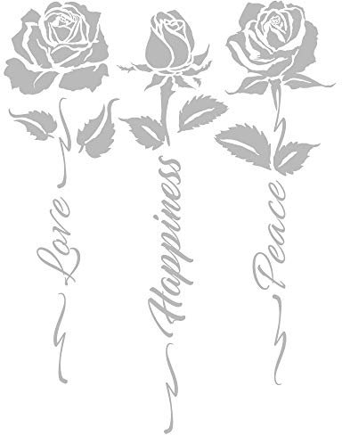 Ideen mit Herz Metallic Bügeltransfer | glänzend | DIN A4 | Textilien wie T-Shirts & Taschen mit Bügelmotiven verzieren | Bilder schnell & einfach aufbügeln | DIY Textildesign (Rosen 04 | silber)