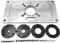 Opaltool Aluminum Alloy Router Table Insert Plate Wood Router Trimmer Flip Board with 4 Rings for Woodworking Benches, 235mm x 120mm x 8mm