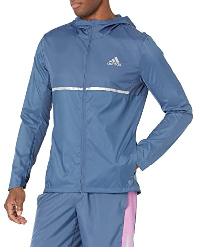 adidas Men's Own The Run Jacket, Wonder Steel/Reflective Silver, Small