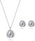 immobird Damen Schmuckset 925 Sterling Silber Frauen Kette und Ohrringe Set mit April Geburtsstein Weiß Zirkonia Brautschmuck Geschenke für Freundin Mama Frauen