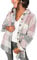 Yming Damen Baggy Karo Bluse Langarm T-Shirt Button Down Tops Bluse mit Taschen Rosa XL